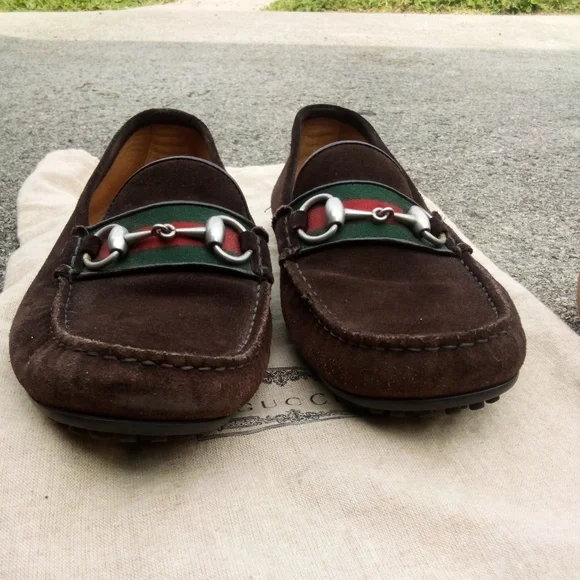 Gucci horsebit loafers brown suede drivers in very good condition - Picture 5 of 8